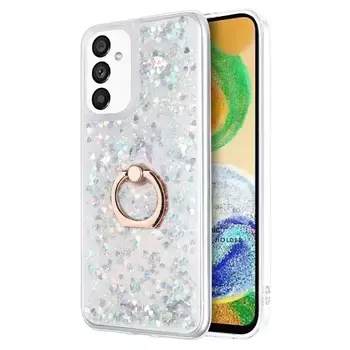 Microsonic Samsung Galaxy A04S Kılıf Glitter Liquid Holder Gümüş