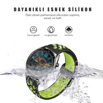 Microsonic Xiaomi Amazfit Pace 2 Stratos Rainbow Sport Band Kordon Siyah Yeşil