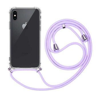 Microsonic Apple iPhone XS Max Kılıf Neck Lanyard Lila