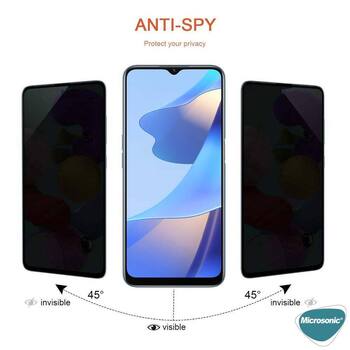 Microsonic Oppo A16 Invisible Privacy Kavisli Ekran Koruyucu Siyah