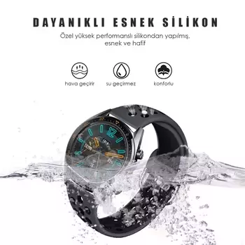 Microsonic Samsung Gear S3 Frontier Rainbow Sport Band Kordon Siyah