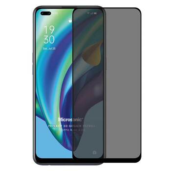 Microsonic Oppo Reno 4 Lite Invisible Privacy Kavisli Ekran Koruyucu Siyah