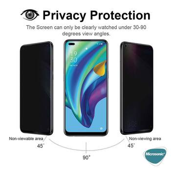 Microsonic Oppo Reno 4 Lite Invisible Privacy Kavisli Ekran Koruyucu Siyah