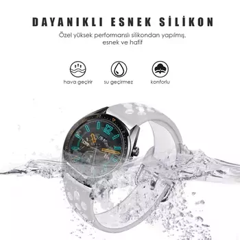 Microsonic Samsung Gear S3 Frontier Rainbow Sport Band Kordon Gri Beyaz