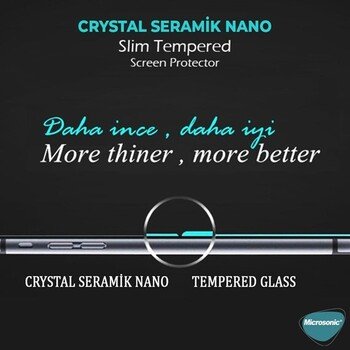 Microsonic Apple iPhone SE 2022 Crystal Seramik Nano Ekran Koruyucu Siyah (2 Adet)