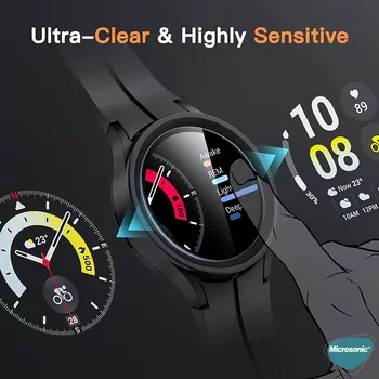 Microsonic Samsung Galaxy Watch 7 44mm Tam Kaplayan Nano Cam Ekran Koruyucu Siyah