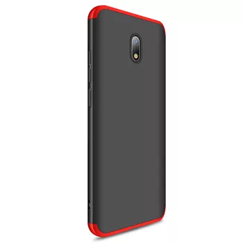 Microsonic Xiaomi Redmi 8A Kılıf Double Dip 360 Protective Siyah Kırmızı