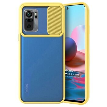 Microsonic Xiaomi Redmi Note 10S Kılıf Slide Camera Lens Protection Sarı