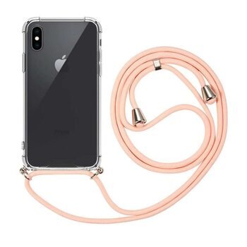 Microsonic Apple iPhone X Kılıf Neck Lanyard Rose Gold