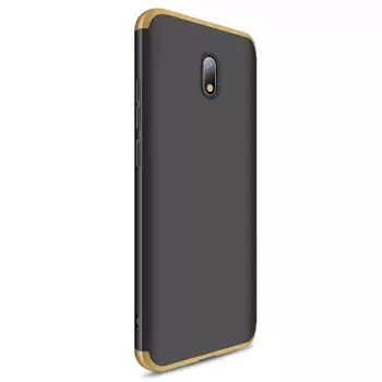 Microsonic Xiaomi Redmi 8A Kılıf Double Dip 360 Protective Siyah Gold