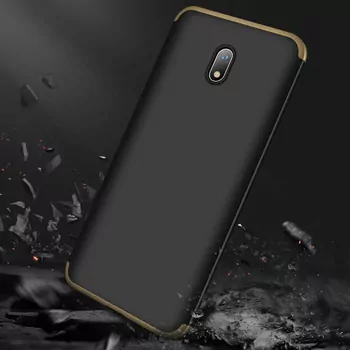 Microsonic Xiaomi Redmi 8A Kılıf Double Dip 360 Protective Siyah Gold