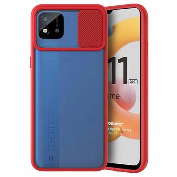 Microsonic Realme C11 2021 Kılıf Slide Camera Lens Protection Kırmızı