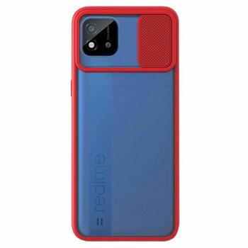 Microsonic Realme C11 2021 Kılıf Slide Camera Lens Protection Kırmızı