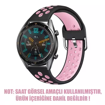 Microsonic Samsung Gear S3 Classic Rainbow Sport Band Kordon Siyah Pembe