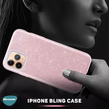 Microsonic Apple iPhone 14 Kılıf Sparkle Shiny Rose Gold