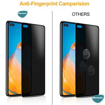Microsonic Huawei P40 Invisible Privacy Kavisli Ekran Koruyucu Siyah