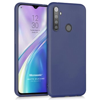 Microsonic Realme 5i Kılıf Matte Silicone Lacivert