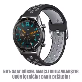 Microsonic Samsung Gear S3 Classic Rainbow Sport Band Kordon Siyah Koyu Gri