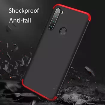 Microsonic Xiaomi Redmi Note 8 Kılıf Double Dip 360 Protective Siyah Kırmızı