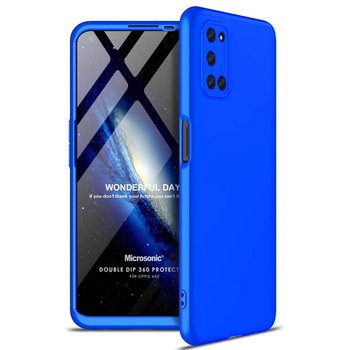 Microsonic Oppo A92 Kılıf Double Dip 360 Protective AYS Mavi