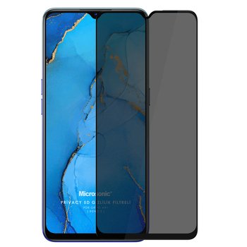 Microsonic Oppo Reno 3 Invisible Privacy Kavisli Ekran Koruyucu Siyah