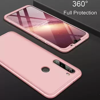 Microsonic Xiaomi Redmi Note 8 Kılıf Double Dip 360 Protective Rose Gold