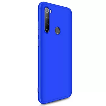 Microsonic Xiaomi Redmi Note 8 Kılıf Double Dip 360 Protective Mavi