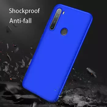 Microsonic Xiaomi Redmi Note 8 Kılıf Double Dip 360 Protective Mavi