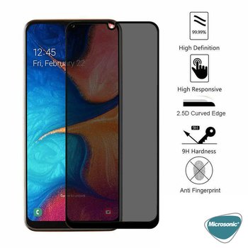 Microsonic Samsung Galaxy M10s Invisible Privacy Kavisli Ekran Koruyucu Siyah