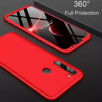 Microsonic Xiaomi Redmi Note 8 Kılıf Double Dip 360 Protective Kırmızı