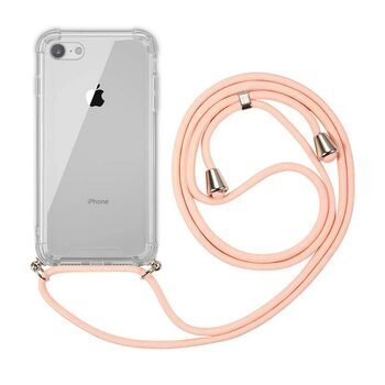 Microsonic Apple iPhone 8 Kılıf Neck Lanyard Rose Gold