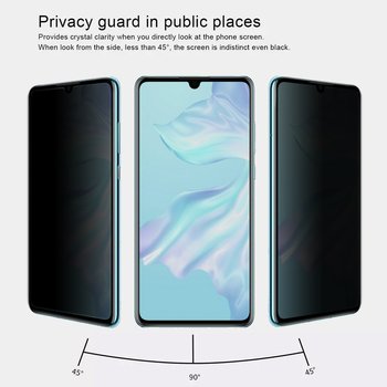 Microsonic Huawei P30 Invisible Privacy Kavisli Ekran Koruyucu Siyah