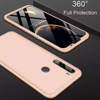 Microsonic Xiaomi Redmi Note 8 Kılıf Double Dip 360 Protective Gold