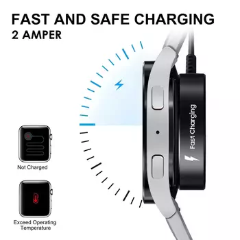 Microsonic Samsung Galaxy Watch Ultra 2025 Manyetik USB 2 Amper Şarj Kablosu Siyah