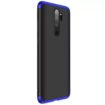 Microsonic Xiaomi Redmi Note 8 Pro Kılıf Double Dip 360 Protective Siyah Mavi