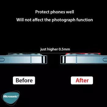 Microsonic Apple iPhone 12 Mini Kamera Lens Koruma Camı V2 Siyah