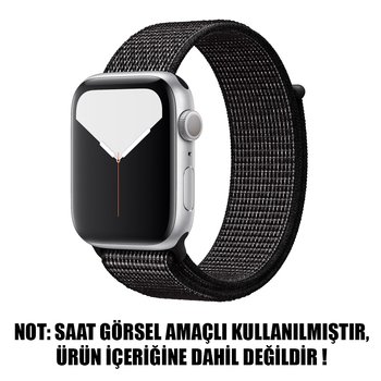 Microsonic Apple Watch Series 6 44mm Nylon Loop Kordon Siyah