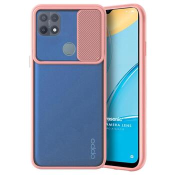 Microsonic Oppo A15 Kılıf Slide Camera Lens Protection Rose Gold