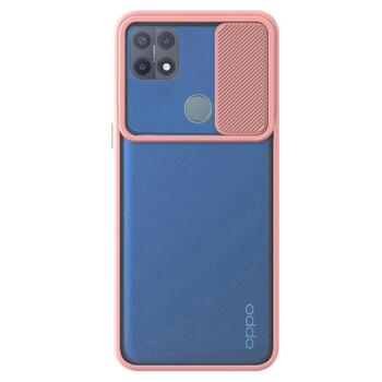 Microsonic Oppo A15 Kılıf Slide Camera Lens Protection Rose Gold