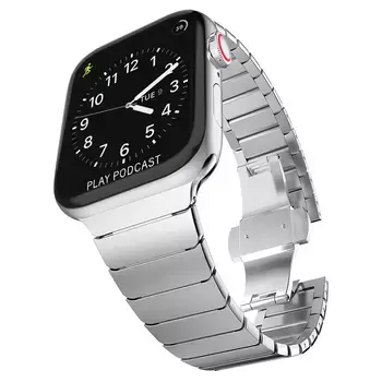 Microsonic Apple Watch SE 44mm Kordon Link Bracelet Band Siyah