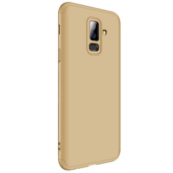 Microsonic Samsung Galaxy A6 Plus 2018 Kılıf Double Dip 360 Protective AYS Gold