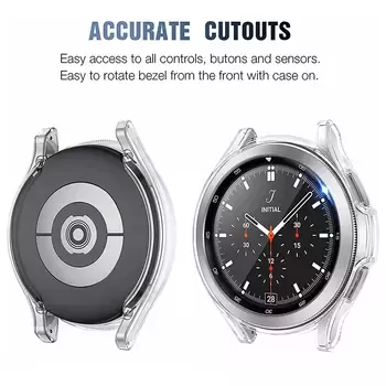 Microsonic Samsung Galaxy Watch 6 Classic 43mm Kılıf Clear Premium Slim WatchBand Şeffaf