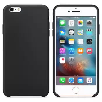 Microsonic Apple iPhone 6S Plus Kılıf Liquid Lansman Silikon Siyah