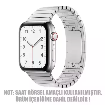 Microsonic Apple Watch SE 44mm Kordon Link Bracelet Band Gümüş