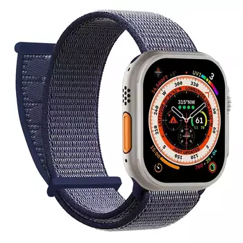 Microsonic Apple Watch Series 11 46mm Hasırlı Kordon Woven Lacivert