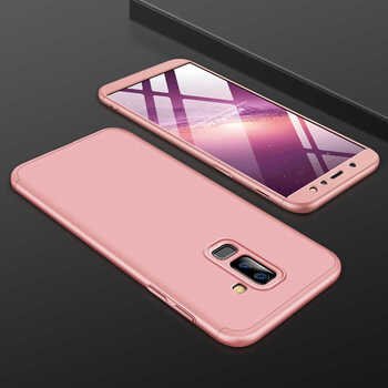 Microsonic Samsung Galaxy A6 Plus 2018 Kılıf Double Dip 360 Protective AYS Rose Gold