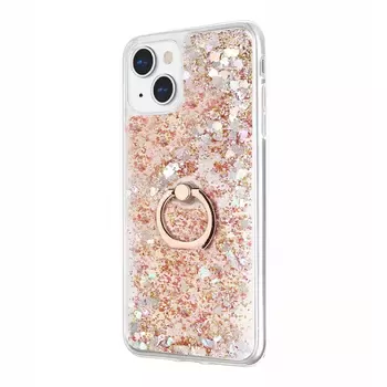 Microsonic Apple iPhone 14 Kılıf Glitter Liquid Holder Gold