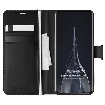 Microsonic TECNO Spark Slim 5G Kılıf Delux Leather Wallet Siyah