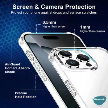 Microsonic Apple iPhone 16 Pro Max Kılıf Shock Absorbing Şeffaf