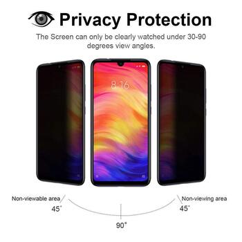 Microsonic Xiaomi Redmi Note 7 Invisible Privacy Kavisli Ekran Koruyucu Siyah